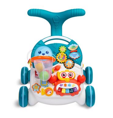 Ходунки-каталка игровой развивающий столик 2 в 1 Caretero Spark Turquoise