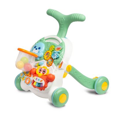 Ходунки-каталка ігровий розвиваючий столик  2 в 1 Caretero Spark Green