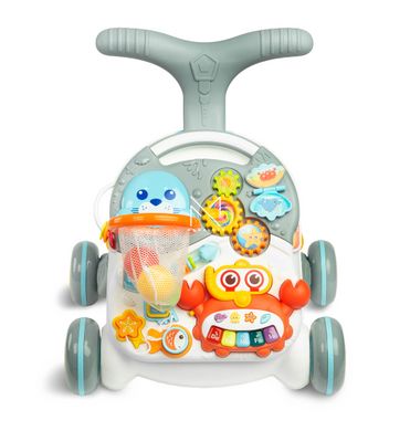 Ходунки-каталка игровой развивающий столик 2 в 1 Caretero Spark Grey