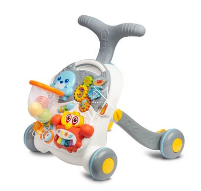 Ходунки-каталка игровой развивающий столик 2 в 1 Caretero Spark Grey