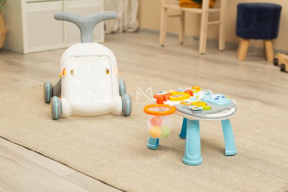 Ходунки-каталка игровой развивающий столик 2 в 1 Caretero Spark Grey