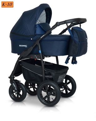 Детская коляска 3 в 1 Verdi Sonic Plus 10 dark blue текстиль